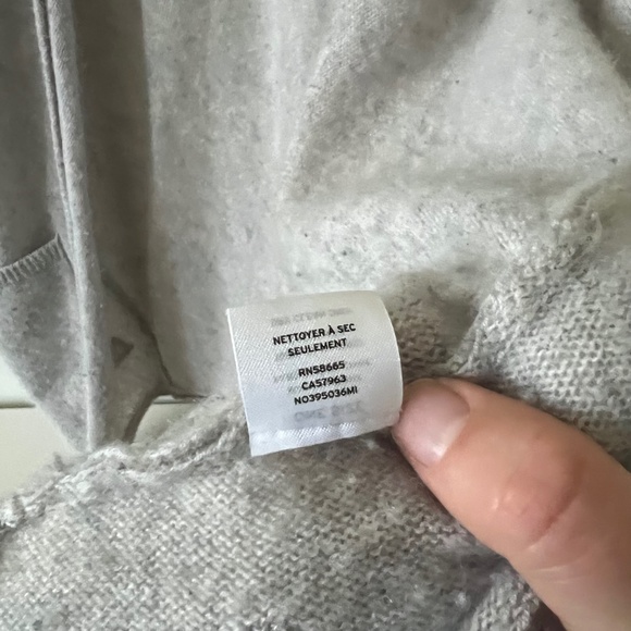 Halogen One Size Gray Open Front 100% Cashmere 3/4 Sleeve Cardigan - Picture 7 of 10